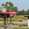 A gull on a grill (I-75 rest area, Fraser, MI)