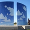 Blue Sky Sculpture, tile walls with bronze figures,Newton,KS