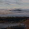 View of Pine Hill in the fog
