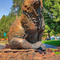 Art in the Commons: Close Up of the Old Grizzley Roundabout Art in the Orchard Distric Neighborhood Bend Oregon