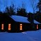 Camden Hills ski shelter at night