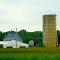 Blue Barn with a Silo