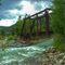 The Animas River passes under the D&SNG Railway Bridge