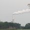 Trying to stop CO2 emission by ecology (Monroe fire power plant viewed from the marsh in adjacent Sterling State Park)