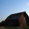 Red Barn and Moon after Sundown