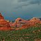 Sedona after a storm. Look for a group of people for scale.
