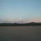 Moonrise over Broadwell dry lake, on the trail of the Tonopah & Tidewater