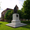Monument in the square along with the beautiful Greene County Courthouse
