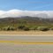 Elizabeth Lake Road, San Andreas Fault Zone (Linear valley / Leona Valley) and mountains/clouds - CA, USA.