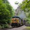 Train coming through the "Little Tunnel" ready to enter the Natural Tunnel, Virginia