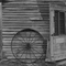 Old fashioned door+wheel+house @ Pizza on the farm, Stockholm, WI