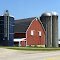 Red Barn with Silos