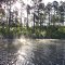 Mist rising in the early morning sun at Big Creek Lake