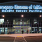 Front of building at night
