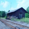 lonely railroad depot, trains once had to stopped to let race cars pass (8-1-2006)