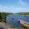 Looking down the barge canal towards the Gulf of Mexico from Inglis Locks