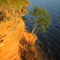 Cliffs on the shore at Ed Bryant Boy Scouting Campground