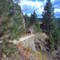 Stone retaining wall on abandon rail bed