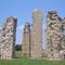 Prairie Passages, carved limestone pylons, Emporia, KS