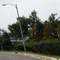 Leaning fence and lightpole in New Orleans
