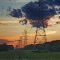 Illuminated Clouds, High Tension Wires