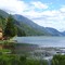 Log cabin at the end of the Lake Chelan
