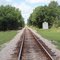 Secates Road track crossing looking W, Cummins creek bridge in the distance