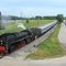7081 LEADS THE TRAIN INTO THE DOWNTOWN ROCK ISLAND YARD TO UNLOAD