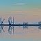 Hazy sunset over the rice paddies, Four Mile Road, Delevan National Wildfile Refuge