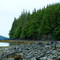 Eagle Beach: rocky point, trees and sea