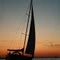 Sailboat at Sunset on Cheney Lake in Kansas