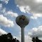 Water tower displaying the Parsons High School Vikings Logo