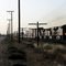 BNSF train leaving Bakersfield eastbound