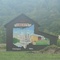 Painted Barn on a foggy Morning