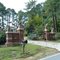 the remarkably ornate entrance gate area, replete with wrought-iron and gargoyles, at an otherwise ordinary rural North Carolina home, 9-12-11