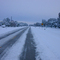 Rare snow in Danevang, TX - Road