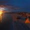 sunset lit rocks at broken chalice