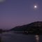 COLUMBIA RIVER AT NIGHT. VIEW FROM WASHINGTON STATE RIVERSIDE.