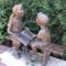 children reading life size bronze, Nisswa Community Childrens Library, Nisswa, MN