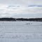 Cameron reservoir frozen in February
