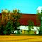 White Barn with Brown Roof