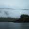 Clouds hang low over the hills of the Cleveland Peninsula as I paddle northward past the rocky shoreline of Clarence Strait. July 8, 2012