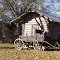 preserved wagon & log corn crib, New Hope Fla (1-2-2012)