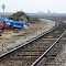 The San Joaquin Valley Railroad tracks cross N Westlawn Ave and start to head SW towards 180 just west of Rolinda where they cross the highway, 2/2013