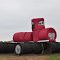 looks like mater made of hay bales, Smithville, MO