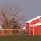 Pretty Delaware farm , illuminated by the setting sun