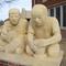 Boy & Girl life-size limestone Pete Felten sculptures, Hays, KS