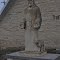 Christ and lamb, limestone sculpture by Pete Felten, Hays, KS