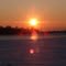 sunset on an icy field