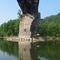 Failing piers on railroad bridge